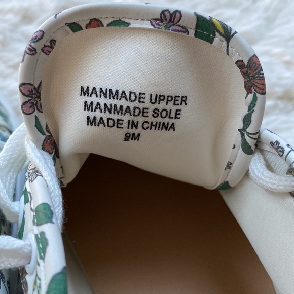 🎉2X HP🎉 Loft Floral Print Lace Up Sneakers 💗 White & Green - Picture 14 of 15